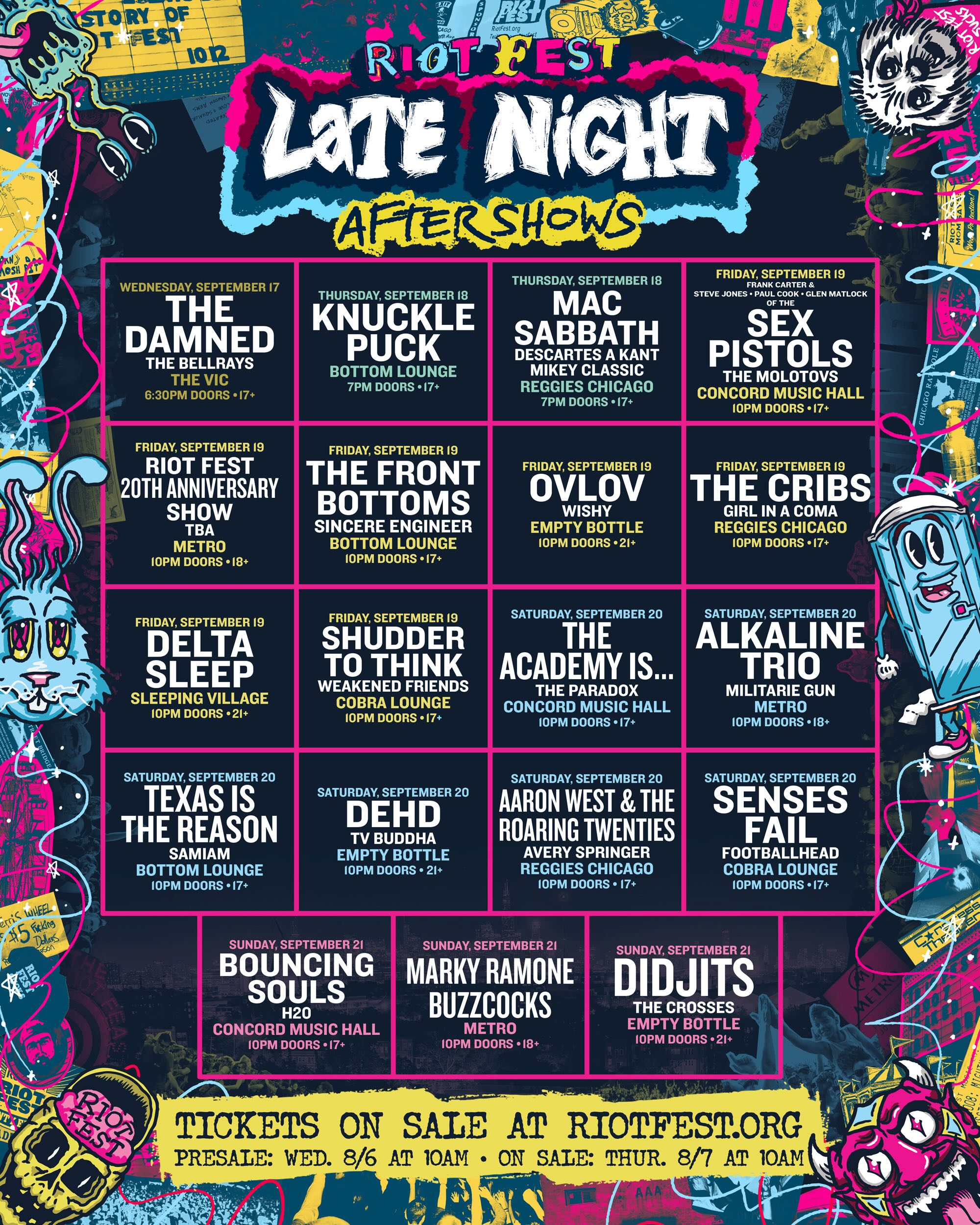 Riot Fest Late Night Aftershows 2025