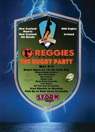 Party with The Beach Rugby America crew at Reggies