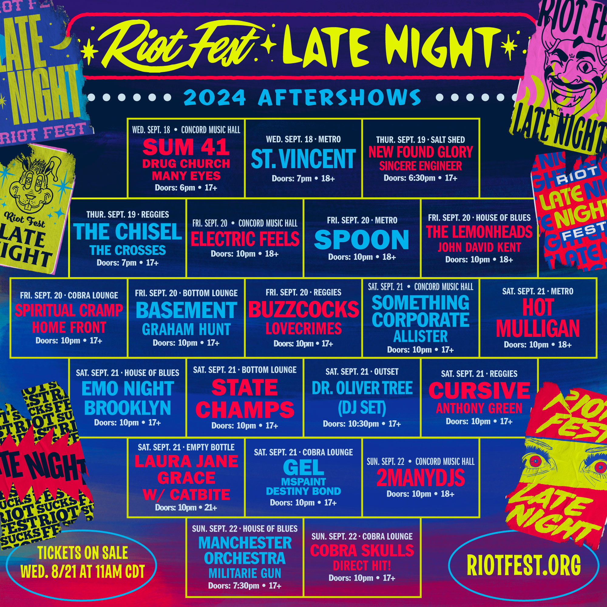 Riot Fest Late Night Aftershows